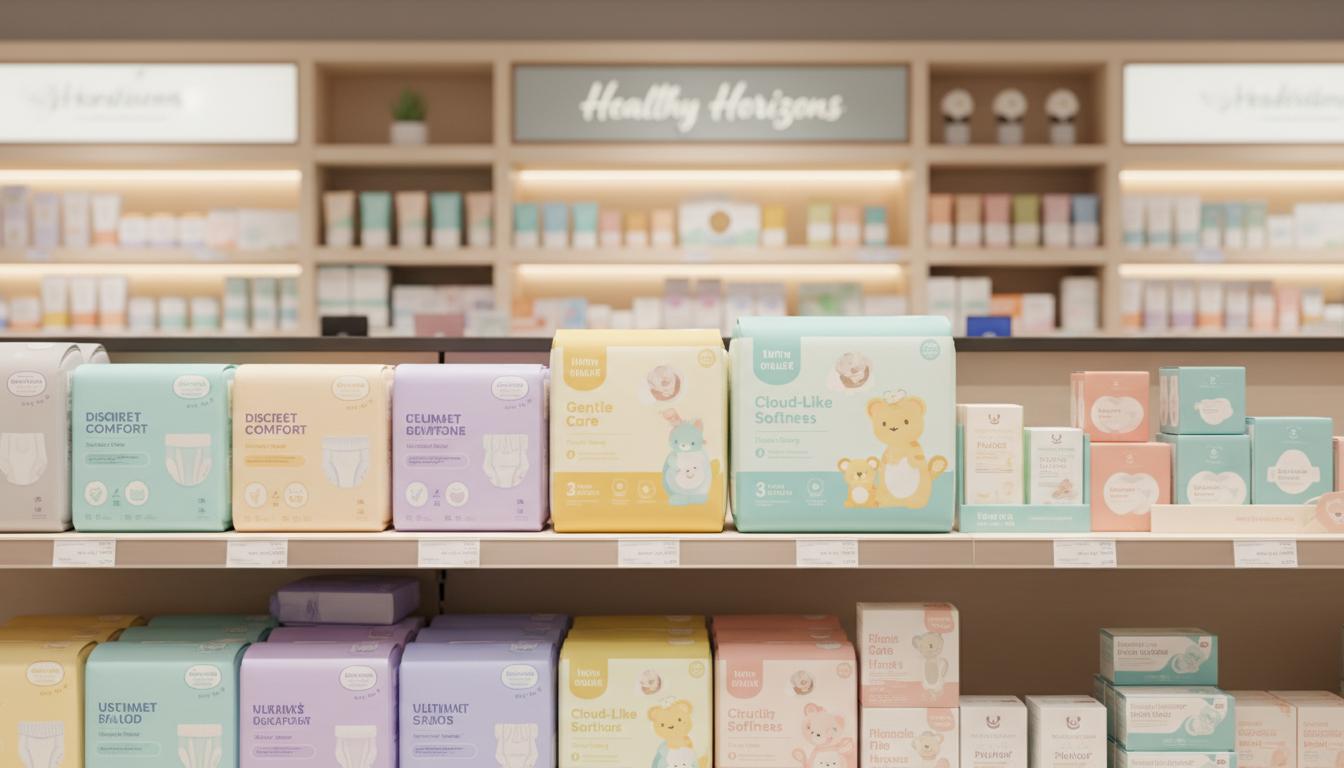 Adult diapers, baby diapers, absorbent pads, nursing care