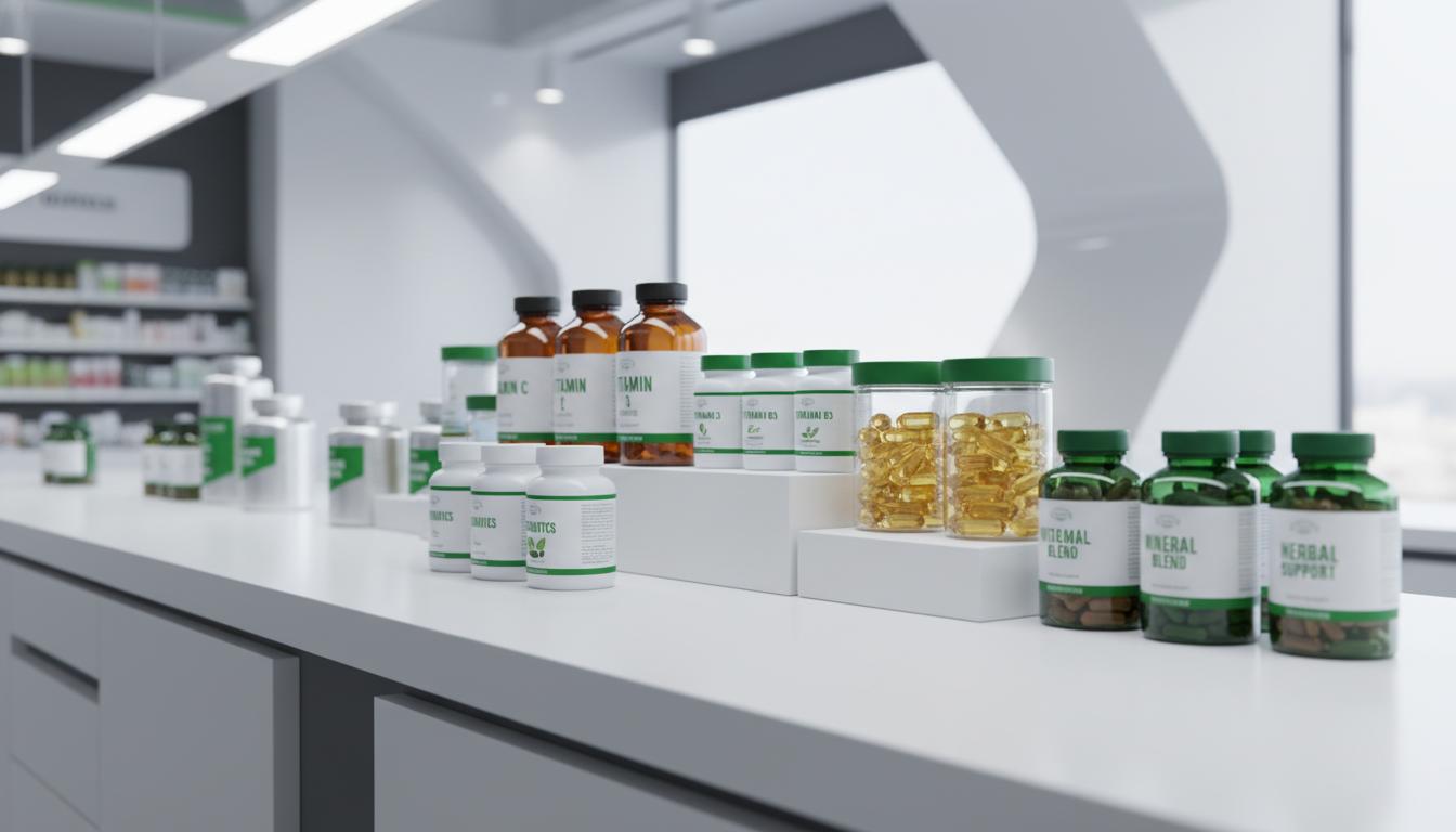 Food supplements - vitamins, minerals, omega-3, probiotics